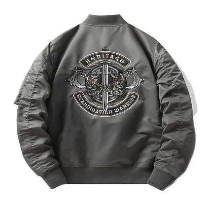 Apex Ritual – Spring Autumn Embroidered MA1 Pilot Jacket Men – Trendy American Workwear Baseball Style