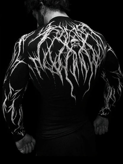 Tight Fitting Long Sleeved T-shirt S-2XL High Elasticity Muscle Fitness Shirt Quick Drying Moisture Wicking And Sweat Wicking