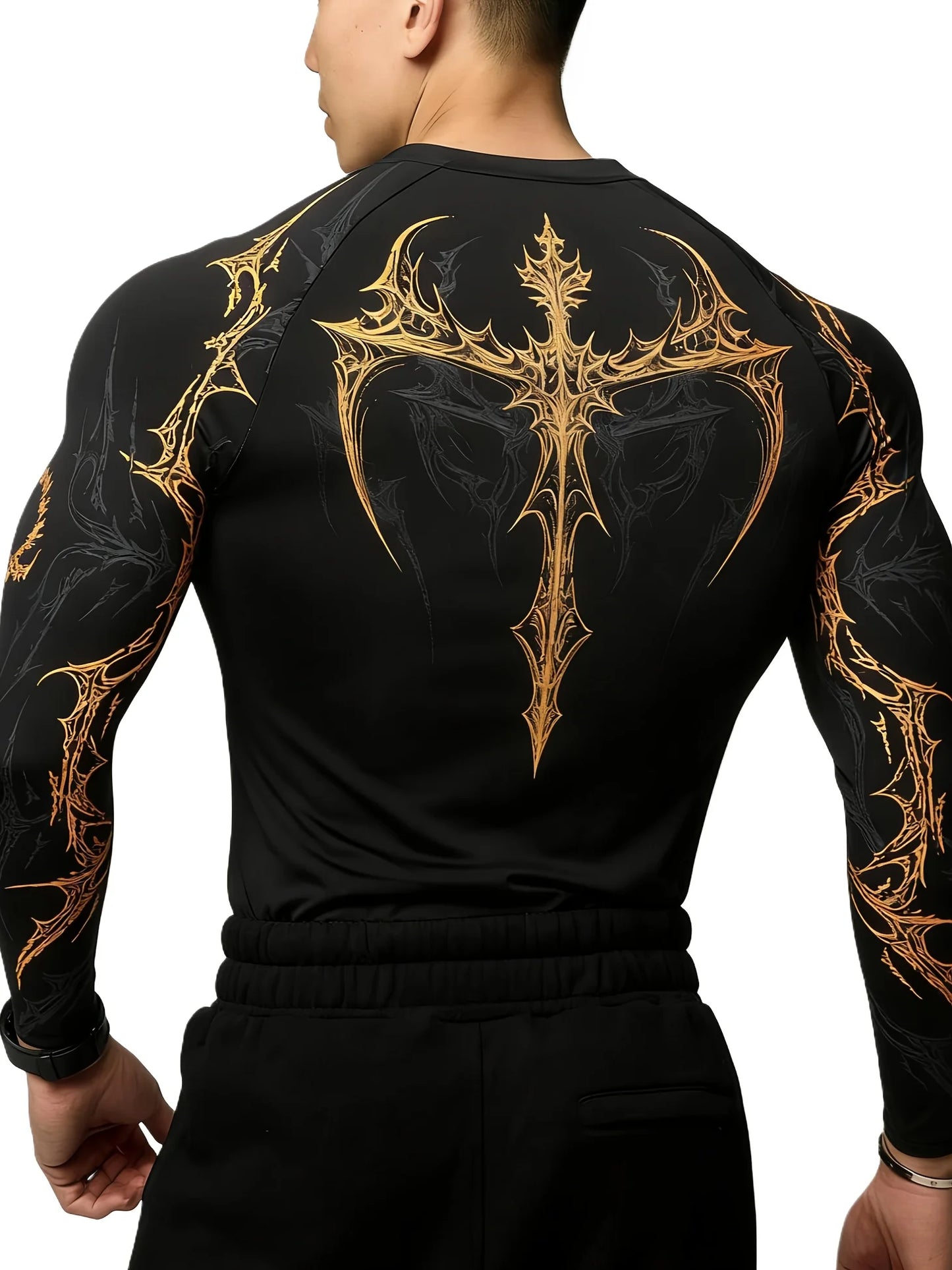 Men's Quick-dry Sports Shirt Running Fitness Long-sleeve T-shirt Men's Casual Athletic Shirt Training Muscle-defining Fit