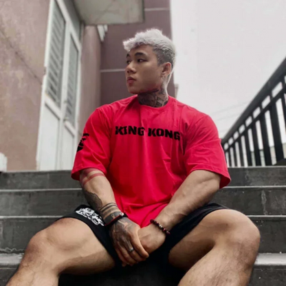 casual sportswear men sports short sleeved T-shirt men summer loose cotton tops large size outdoor gym running training T-shirt