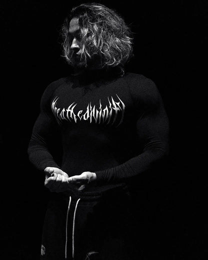 01-Men's Compression Long Sleeve Sports Shirt Workout Tops Gym Compression Breathable High Stretch