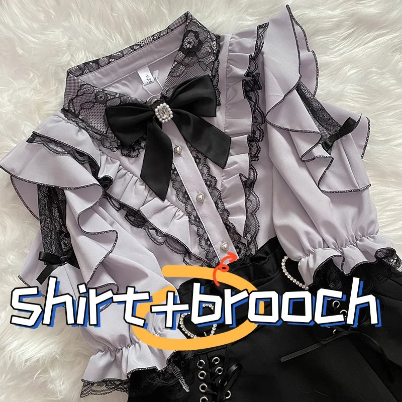 Women's Jirai Kei Lolita Long-Sleeve Blouse