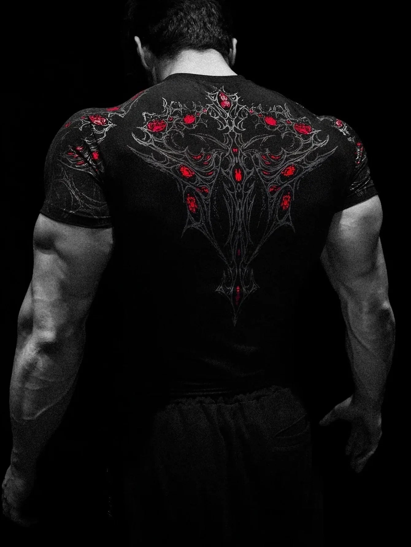 Muscular Men Trendy FitnessTShirt，Adopt American-Style Trendy Brand Sports Quick-Dry Breathable Short SleevesTShirt。