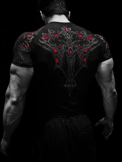 Muscular Men Trendy FitnessTShirt，Adopt American-Style Trendy Brand Sports Quick-Dry Breathable Short SleevesTShirt。