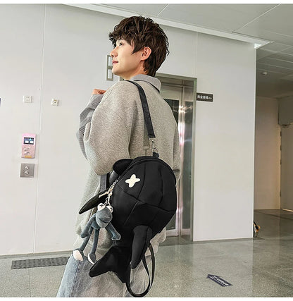Whale Design Dual Shoulder Backpack Unisex Street Style Cycling Bag Fashionable Student Backpack for Men And Women
