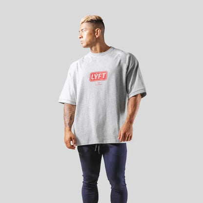 Apex Ritual – メンズレタープリントオーバーサイズスポーツTシャツ – トレーニングストリートウェアTシャツ