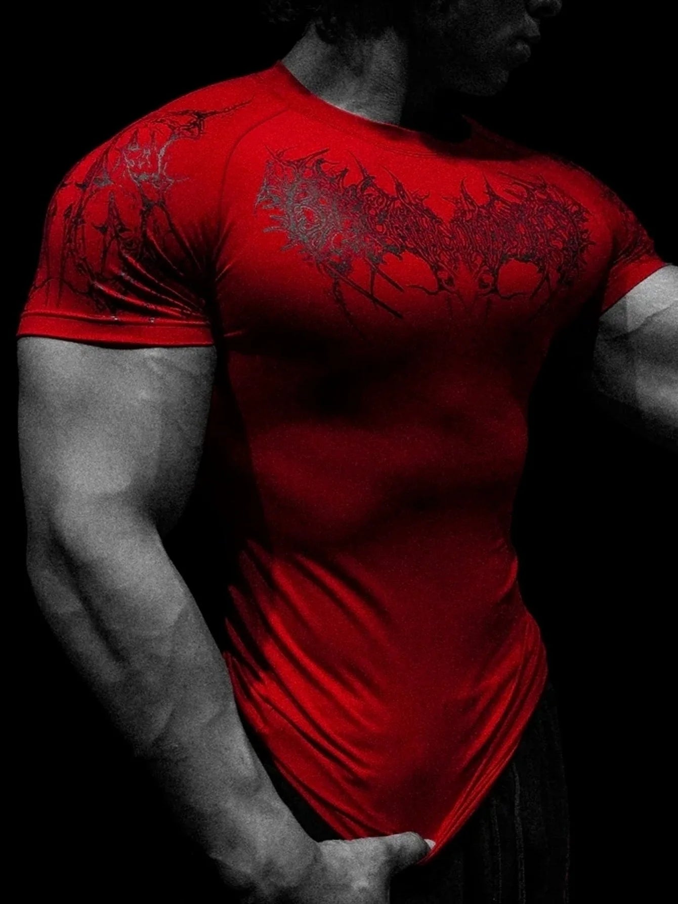 Men's Gym Workout T-shirt - Quick Dry Compression Short Sleeve Top For Bodybuilding Running Training Athletic Sports Wear