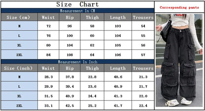 Trashy Y2K 2000S Streetwear Washed Black Baggy Jeans Cargo Pants For Women Clothes Multi Pockets Wide Leg Gothic Lady Trousers