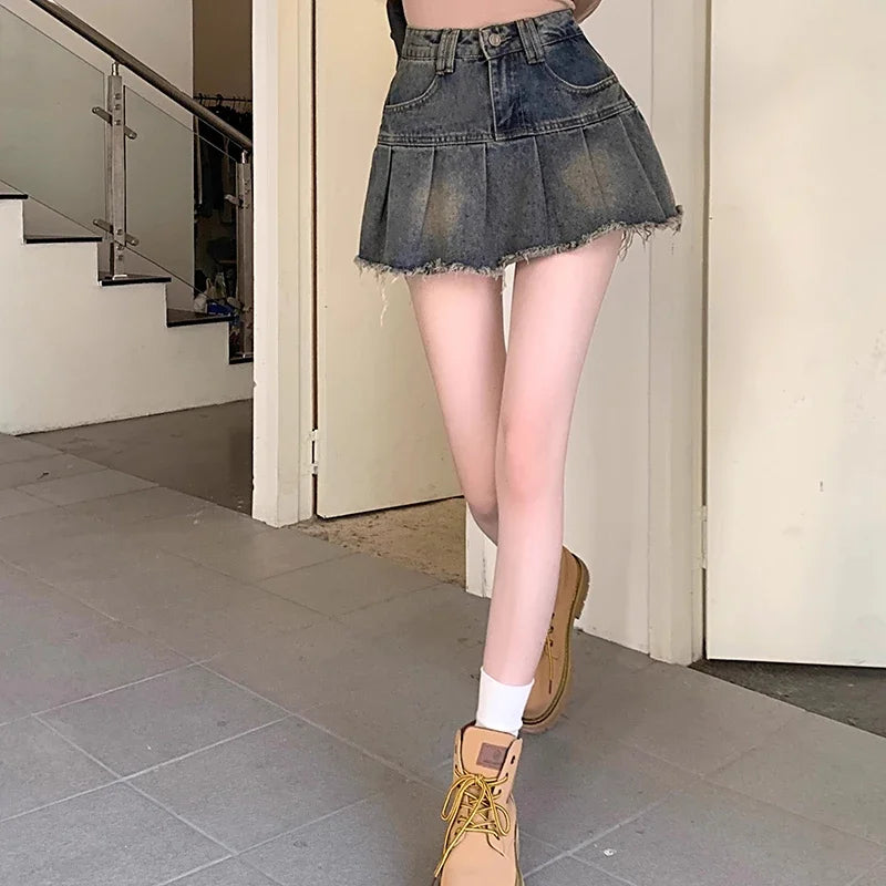 Women's Y2K Harajuku Denim Mini Skirt