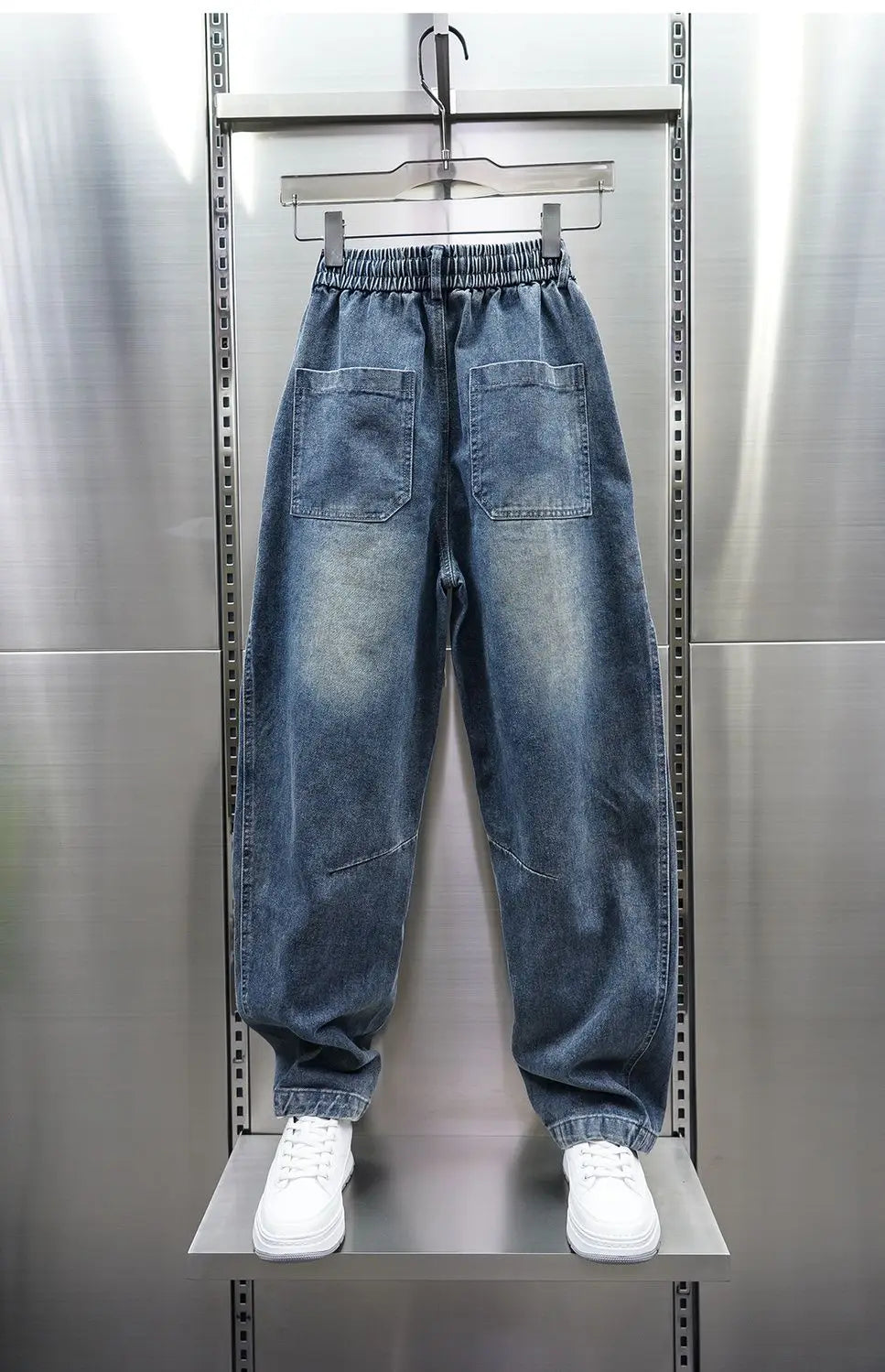 American Retro Washed Distressed Jeans Loose Straight Wide-leg Jeans Luxury Brand Men's Clothing