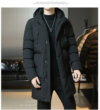 Slim Fit Jackets New Winter Jackets For Men Hooded Casual Long Cotton Jackets Thicker Warm Parkas New Male Outwear Winter Coats