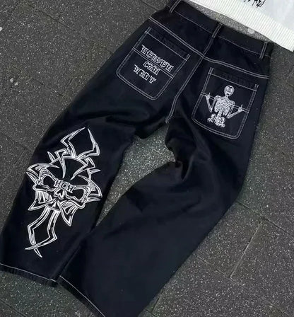 Women's Y2K Distressed Multi-Pocket Cargo Jeans