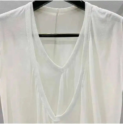 HKSH Summer Spring New Men's Tide Dark Sexy Double Layered V-neck Solid Sleeveless Tees Fashion Knit Tank Tops Chic Vest HK1399