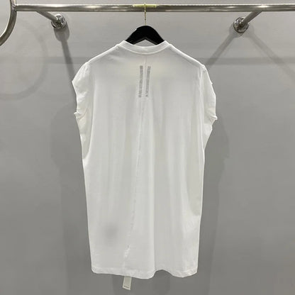 HKSH Summer New Men's Tide Dark Cotton T-shirt Classic Large Size Loose Ragged Edge Solid Color Tank Tops Chic Punk Vest HK2022