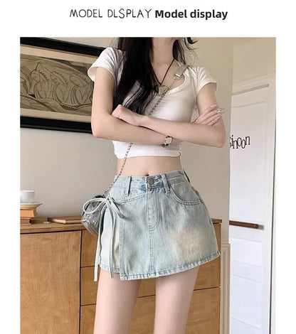 High Waist A-Line Denim Shorts Women's Summer New Style Half-length Skirt Sexy Girls Casual Comfortable Korean Version Short ...