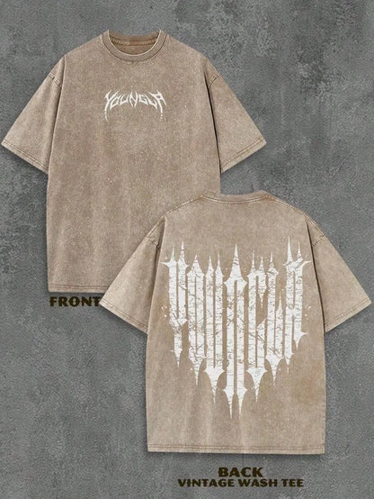 2026 Summer Men's Pure Cotton Washed T-Shirt Retro Street Outdoor Men's Clothing