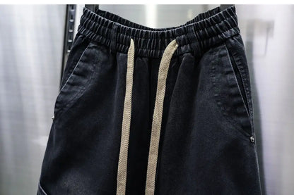 American Retro Washed Distressed Jeans Loose Straight Wide-leg Jeans Luxury Brand Men's Clothing