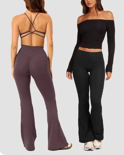 Women's Workout Wide-Leg High-Waist Two-Piece Set