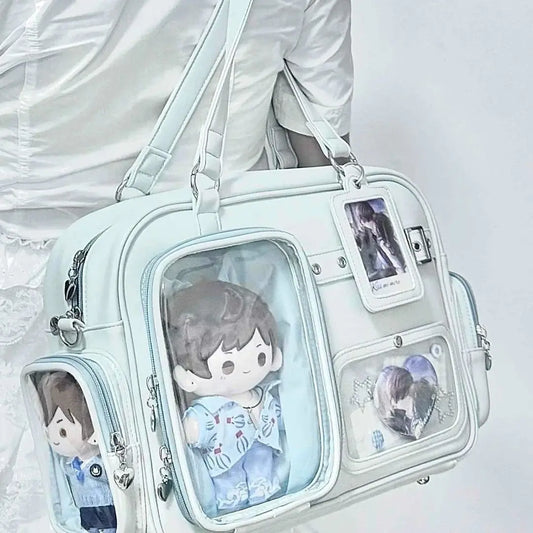 Harajuku Pin Doll 20cm Display Ita Bag Women PU Leather Preppy Style Large - APEX RITUAL women's bags