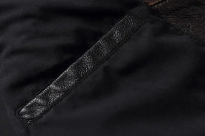 Vintage Black Brown Real Cowhide Genuine Leather Jacket Real Fur Men's Leather Jacket Bomber Men Leather Jacket Motorcycle Coat