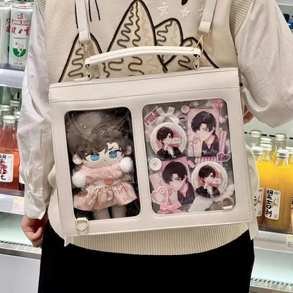 Niche Japanese Transparent Ita Bag Casual Large Capacity Girl Shoulder Crossbody Bag Fashionable Ulzzang Student Backpack ItaBag