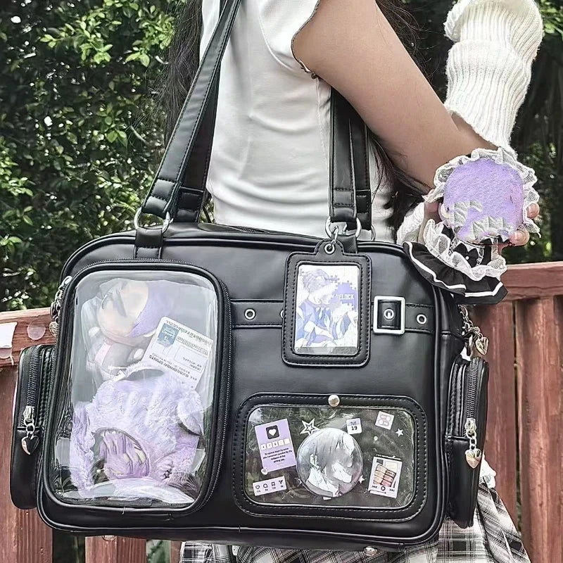 Japanese Tote Bag Fashion Concert Shoulder Bag Student Backpack Transparent - APEX RITUAL unisex bags