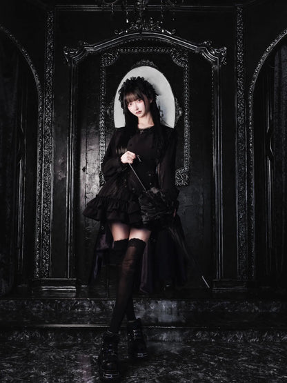 Women's Gothic Navy-Collar Maid Dress Set