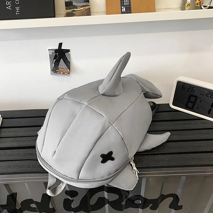 Whale Design Dual Shoulder Backpack Unisex Street Style Cycling Bag Fashionable Student Backpack for Men And Women