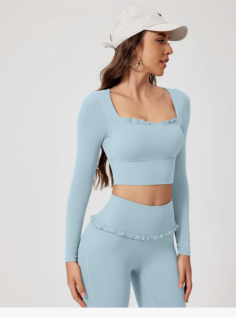 Women's Workout Wide-Leg Slim Fit Two-Piece Set