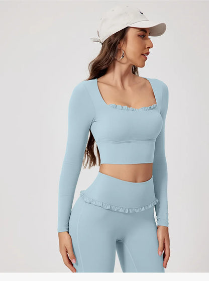 Women's Workout Wide-Leg Slim Fit Two-Piece Set