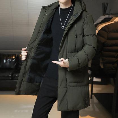 Slim Fit Jackets New Winter Jackets For Men Hooded Casual Long Cotton Jackets Thicker Warm Parkas New Male Outwear Winter Coats