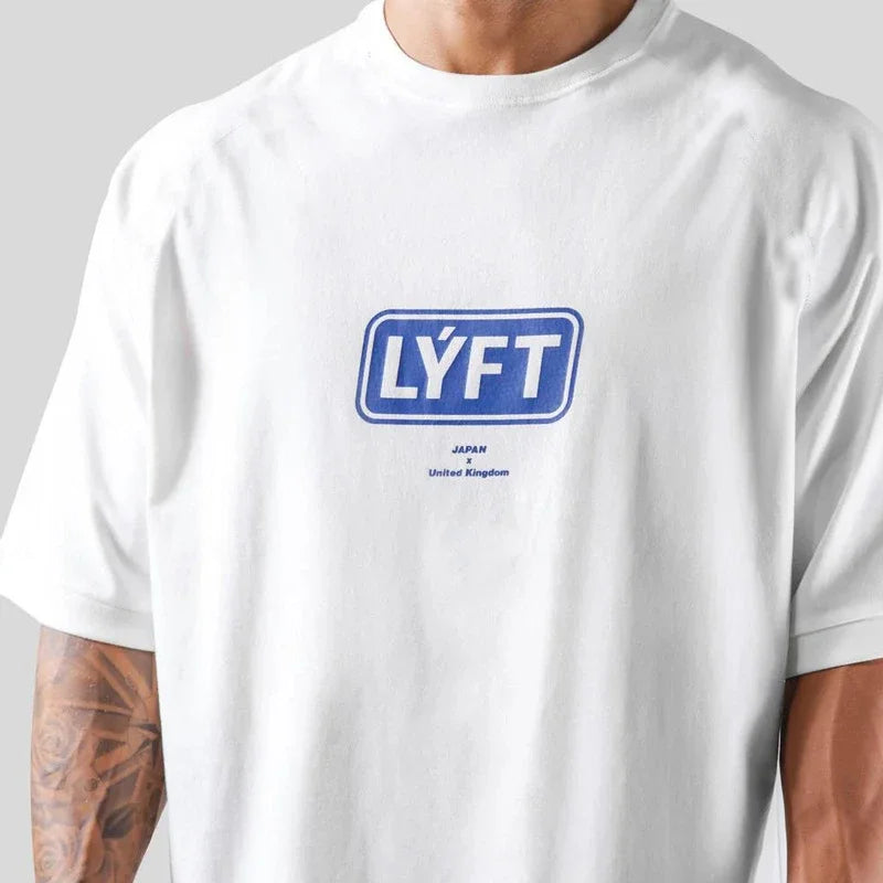 Apex Ritual – メンズレタープリントオーバーサイズスポーツTシャツ – トレーニングストリートウェアTシャツ