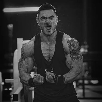 Men's Wolf Graphic Breathable Bodybuilding Tank Top