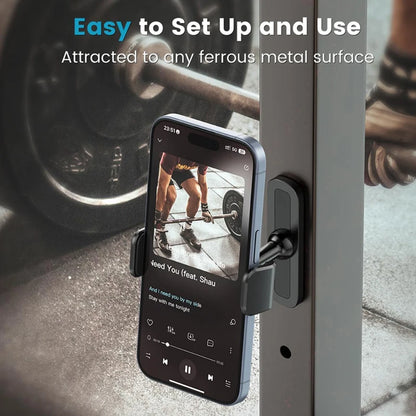 Tenmtoo Gym Magnetic Phone Holder 360 Adjustable Stand for MagSafe Compatible with All 4.7-6.5 Inch Smartphones iPhone 15 14 13