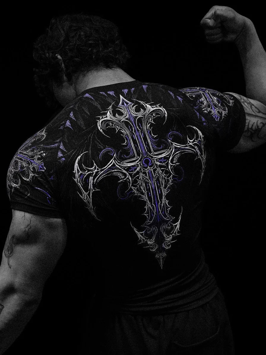 Breathedivinity Quick-dry Short-Sleeved Fitness Training Elastic Tight-Fitting Clothing Cycling Compression Fitness T-shirt