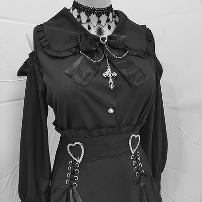 Women's Jirai Kei Lolita Long-Sleeve Blouse