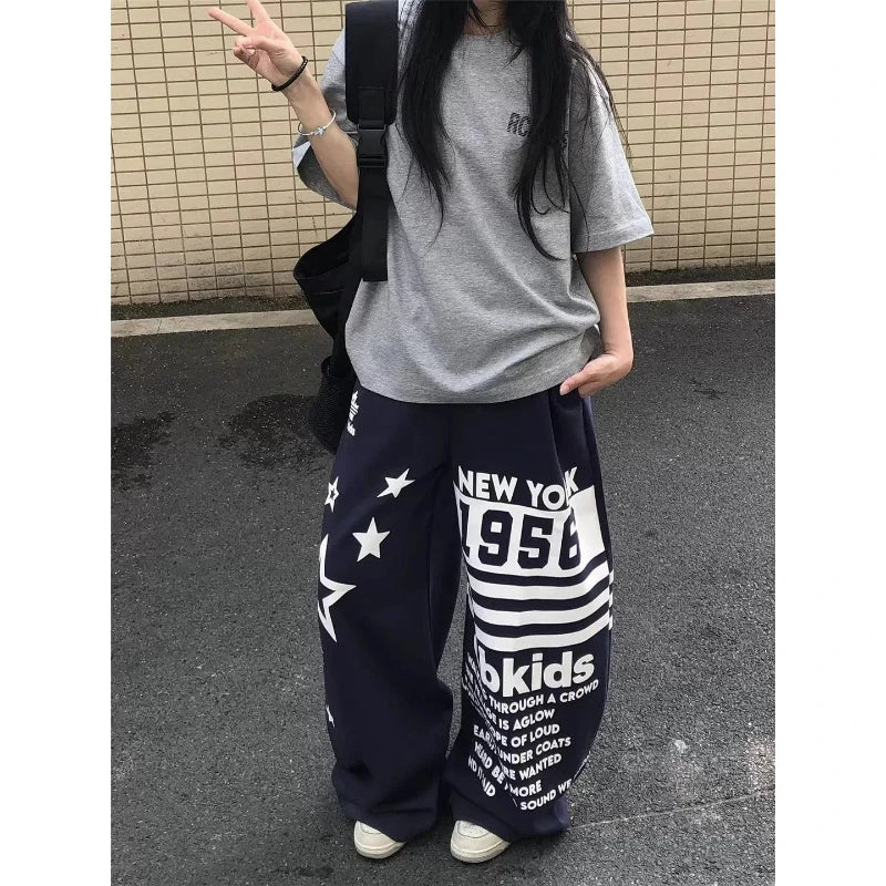 Women's Hiphop Letter Star Print Sports Casual Sweatpants Summer Trousers - APEX RITUAL women's pants