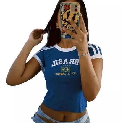 Women's Y2K Punk Graphic Baby Tee