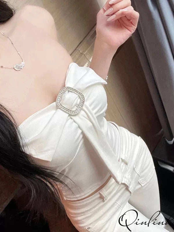 Women's One-Shoulder Knot Strap Tank Top