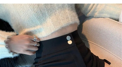 XS-5XL Shorts Women Black Wide-leg High Waist Shirring Lace-up All-match Streetwear Korean Fashion Summer Female Casual Y2k Chic