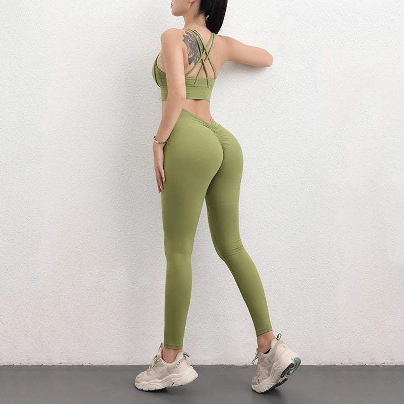 Women's Workout Slim Fit High-Waist Two-Piece Set