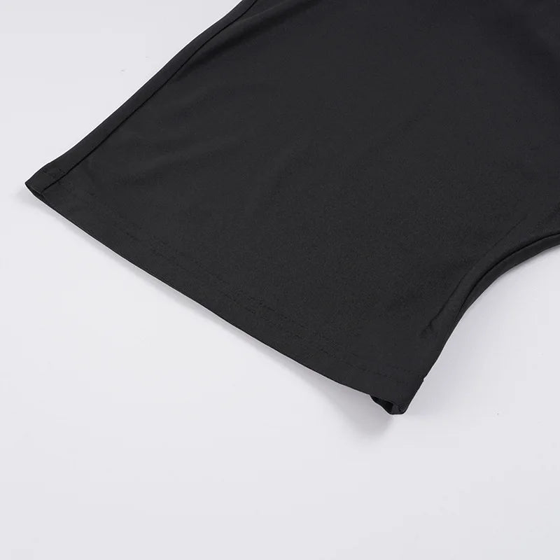 Sexy Deep V Neck Lace Spliced Tie Waist Slim Half Sleeve Crop Tee For Women