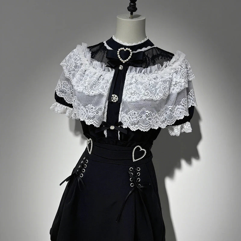 Women's Jirai Kei Lolita Long-Sleeve Blouse