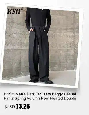 HKSH Spring Summer New Men's Tide Dark Cotton Form Five Star Printed Pattern Cotton T-shirts Half Sleeve Women Chic Tees HK2006