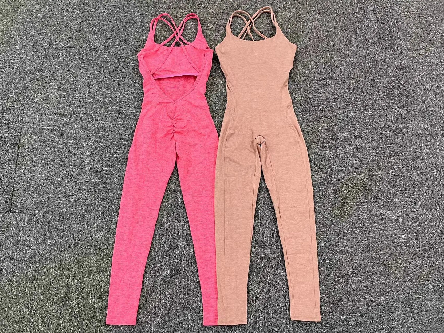Women's Workout Slim Fit Ruched Black Jumpsuit