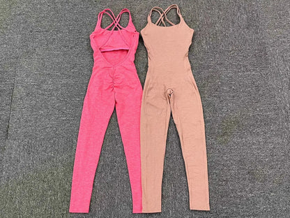 Women's Workout Slim Fit Ruched Black Jumpsuit