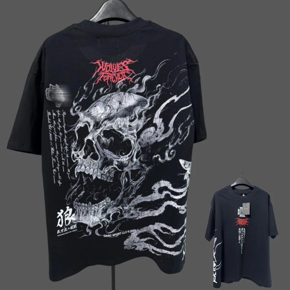 Apex Ritual – アニメプリント メンズクルーネックTシャツ – ゆったりカジュアル フィットネストレーニング コットンTee
