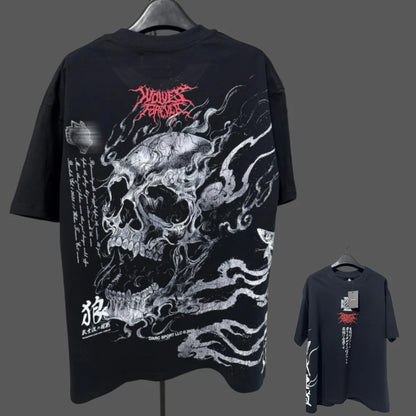 Apex Ritual – アニメプリント メンズクルーネックTシャツ – ゆったりカジュアル フィットネストレーニング コットンTee