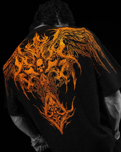 BREATHEDIVINITY Goth dark style pure cotton sports fitness men's short-sleeved t-shirt