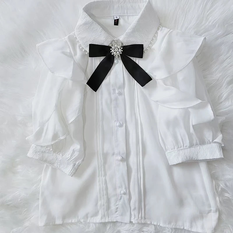Women's Jirai Kei Lolita Long-Sleeve Blouse